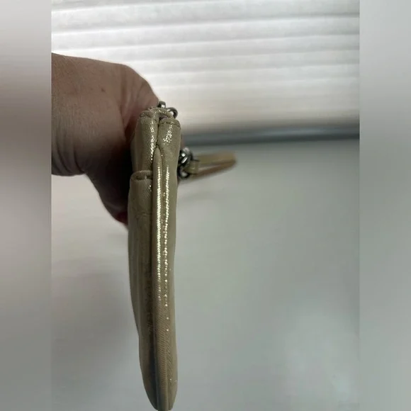 Coach Gold Wristlet and Faux Pearl Stud Earrings on Sterling Silver Posts -7-8mm - Picture 9 of 12